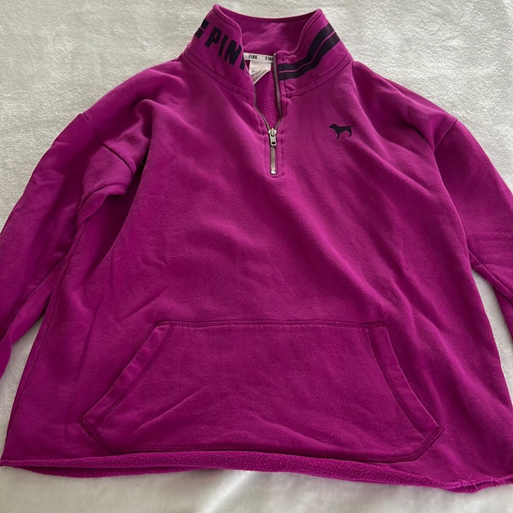 Pink Victoria’s secret Quarterzip with front pocket